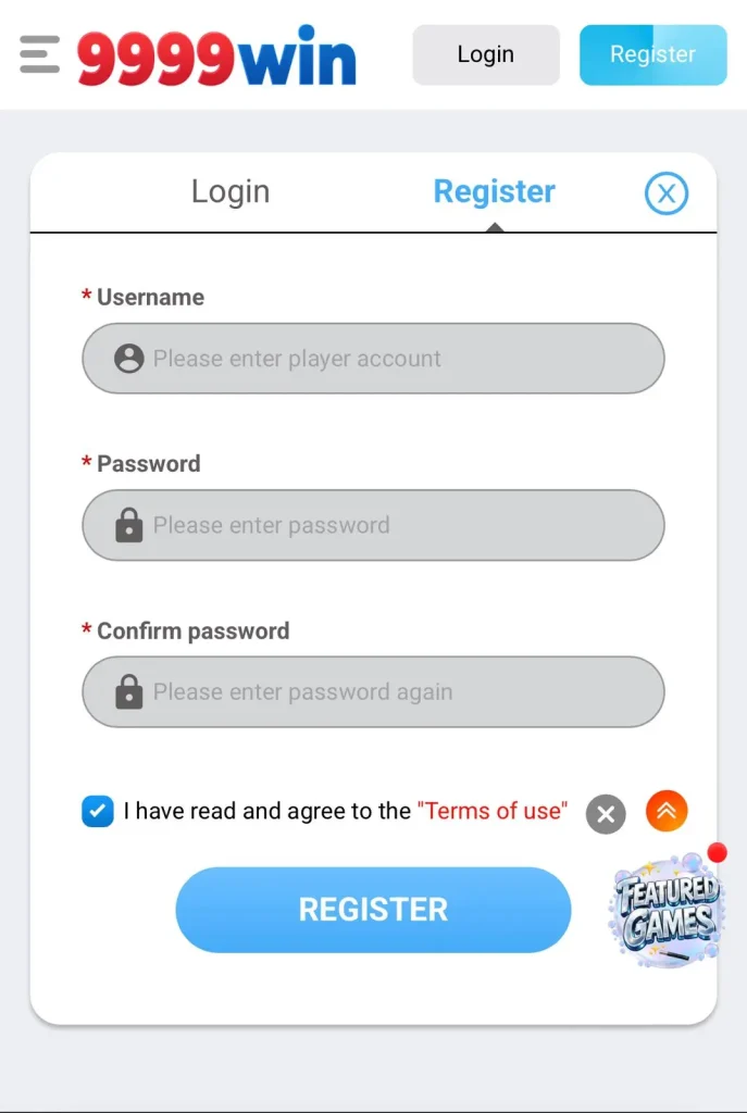 9999WIN Game Login and Register